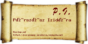 Pórszász Izidóra névjegykártya